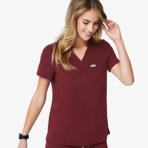 Figs Maroon Catarina One Pocket Top -New with Tags